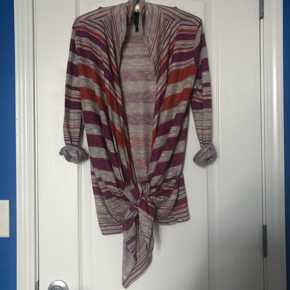 Jessica Simpson Striped Open Cardigan